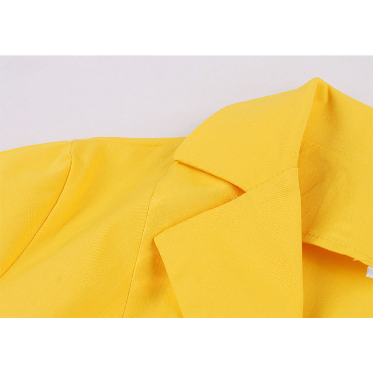 Sexy A-line Dress,Plus Size Spring Dress,Vintage Dresses for Women,High Waist Dresses for Women,Lapel Dress for Women, Daily Solid Color Dress,High Waist Midi Swing Dress, #N20966