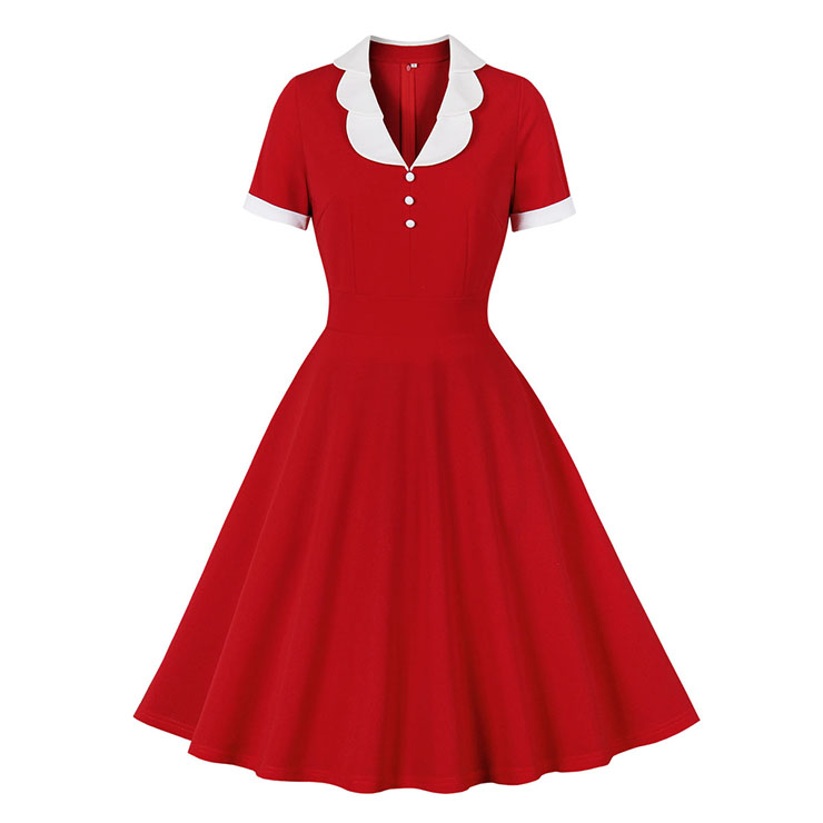 Retro Swing Dress, Fashion A-line Swing Dress, Retro Dresses for Women 1960, Vintage Dresses 1950