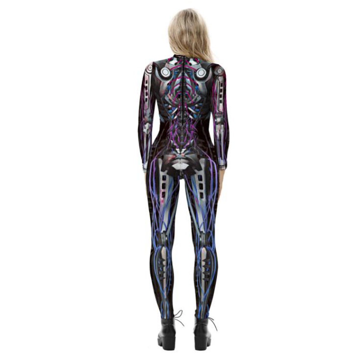 thumbnail image 2 of Womens Metallic Long Sleeve Leotard | Double Platinum N7722 2 of 14