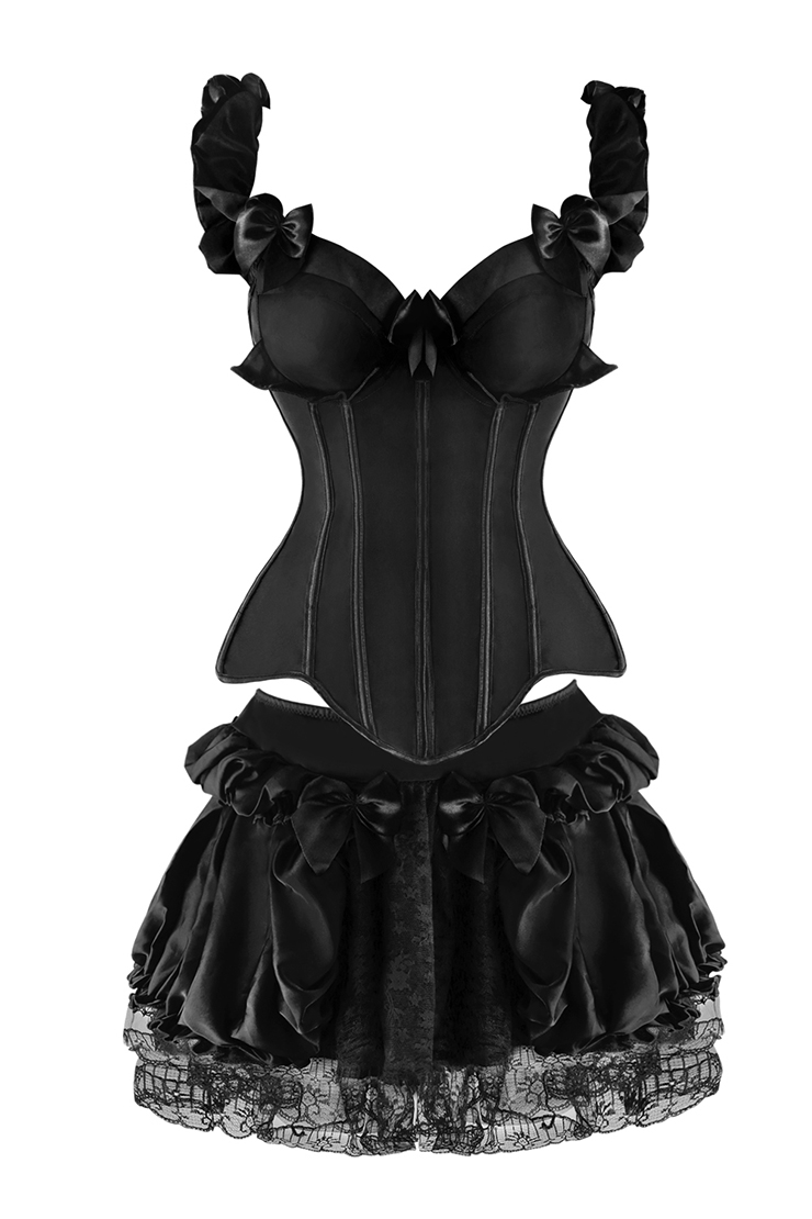 Burlesque Corset and Skirt Set, Skirt Set with Corset, Fashion Corset and Petticoat for Women,Plus size patticoat,Vintage corset skirt #N11355