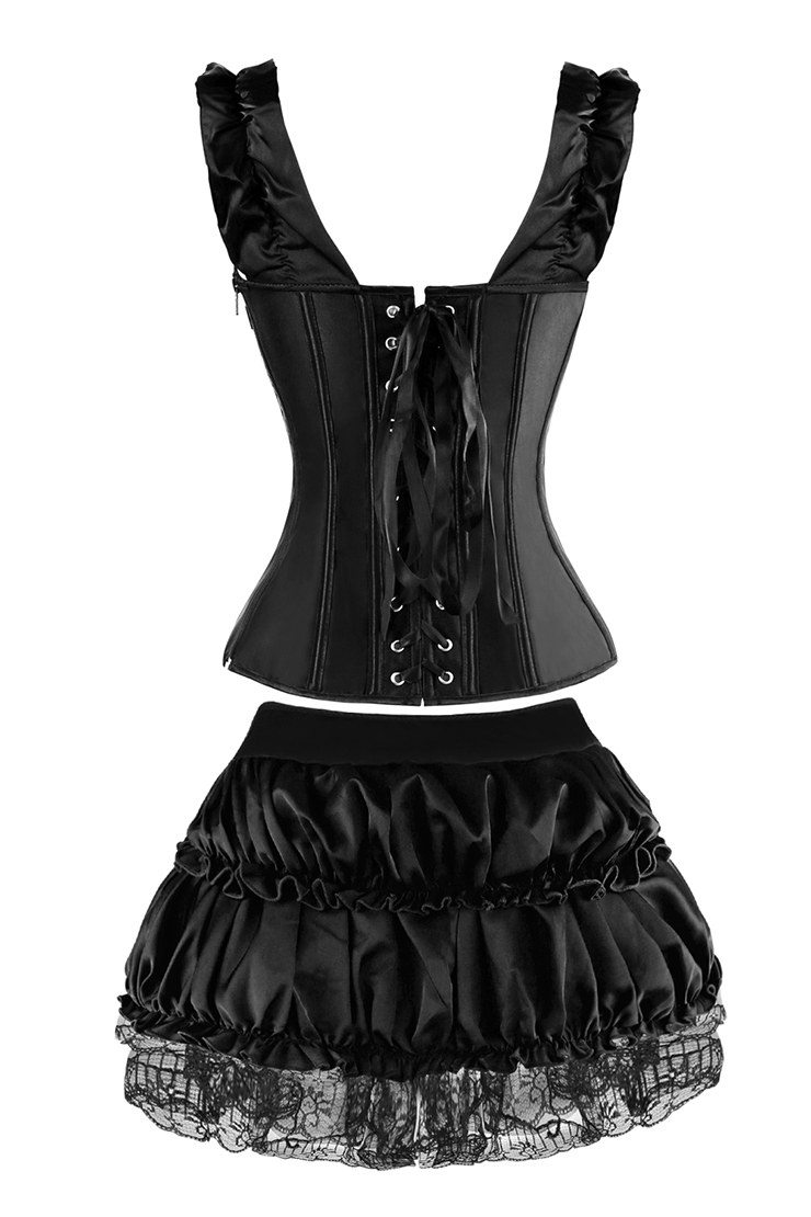 Burlesque Corset and Skirt Set, Skirt Set with Corset, Fashion Corset and Petticoat for Women,Plus size patticoat,Vintage corset skirt #N11355