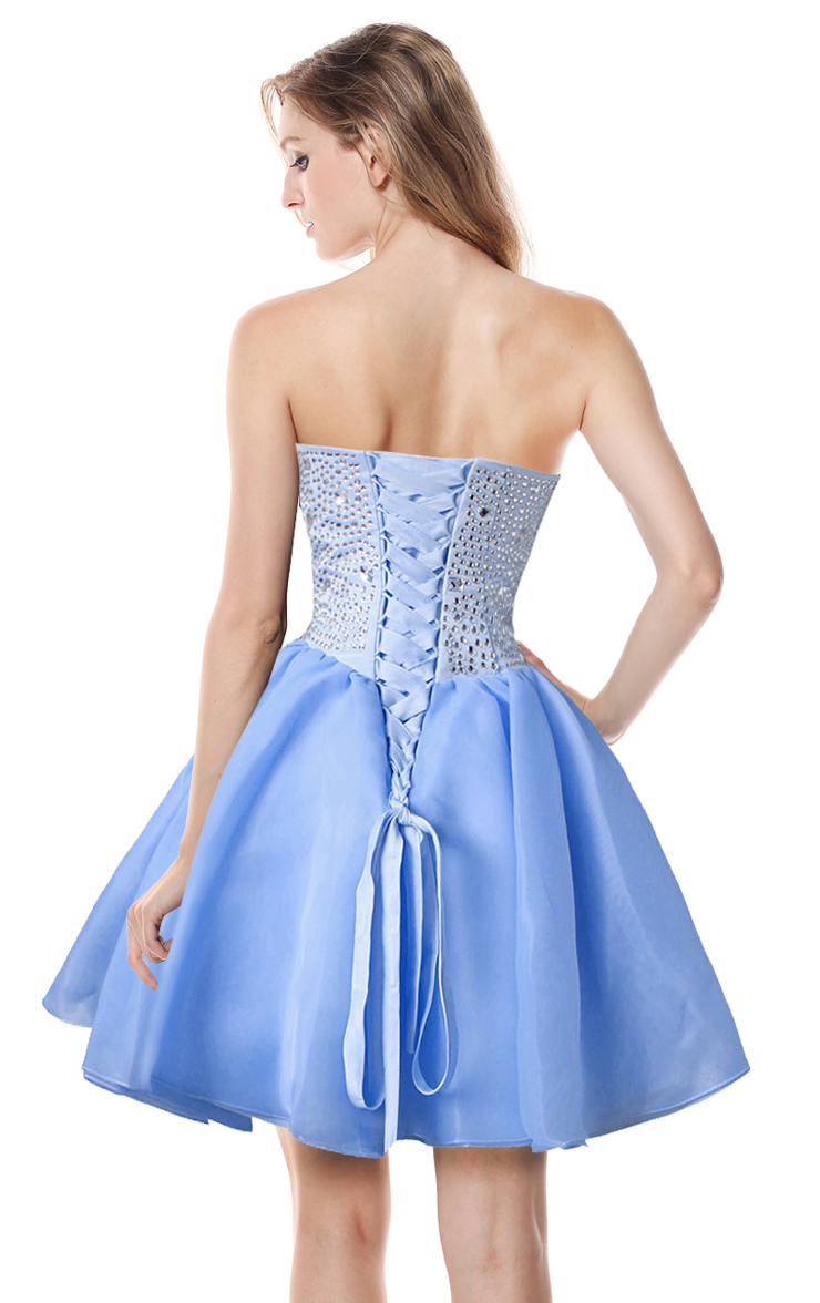 Sexy Baby-Blue A-line Sweetheart-neck Crystal Short/Mini Cocktail/Prom ...