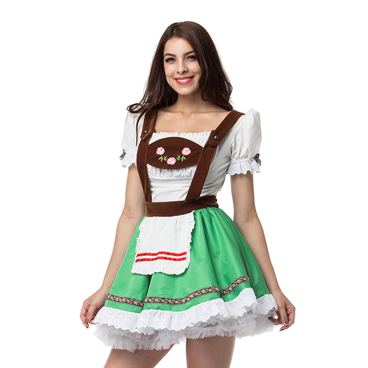 German Oktoberfest Beer Wench Costume, Fancy Beer Girl Costume, Milk Maid C...