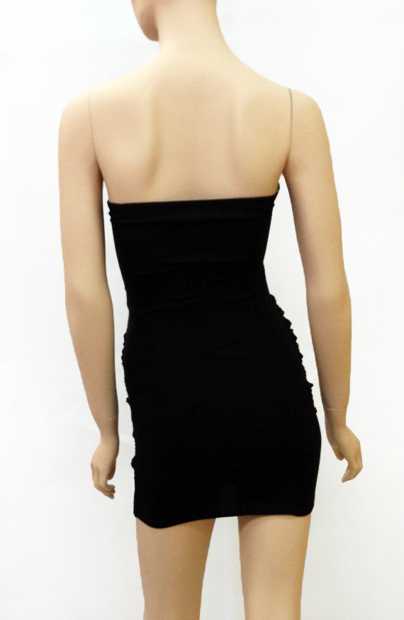 Hot Sexy Black Lace Strapless Waist Split Mini Bodycon Dress N10001