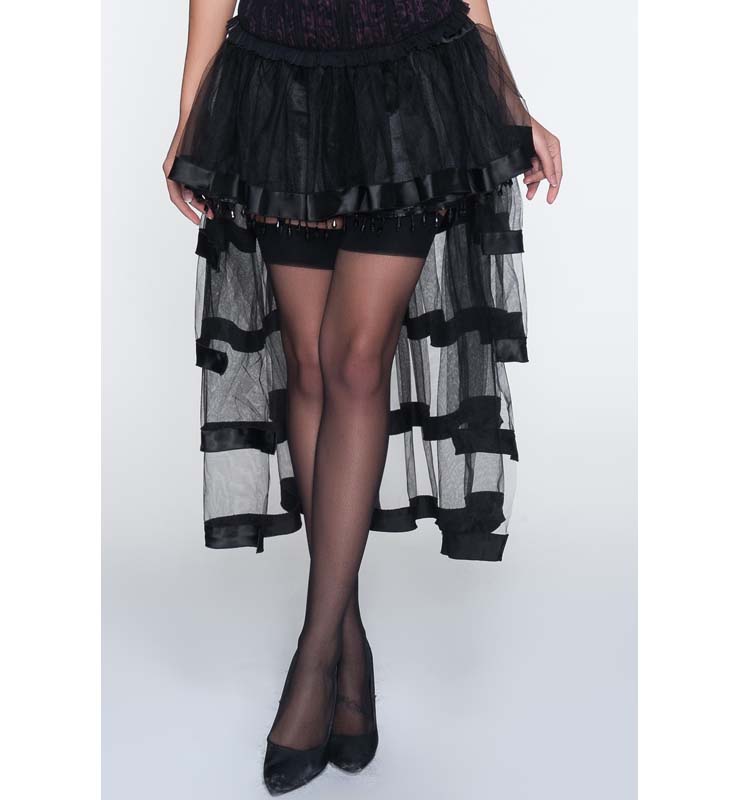 Sexy Black Yarn Hi-lo Dancing Petticoat HG10582