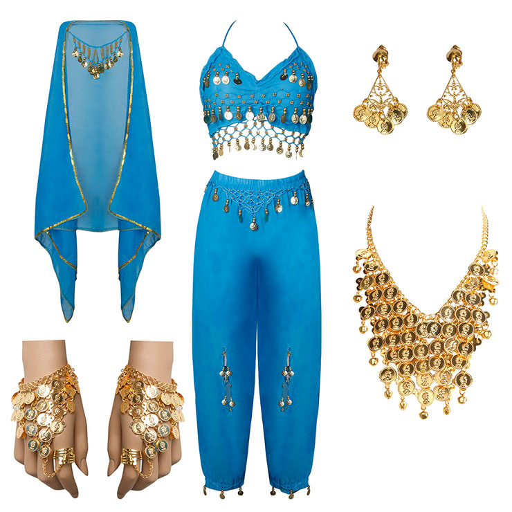 Sexy Genie Costume, Blue Beautiful Sexy Costume, Lamp Fancy Dress Costume, Women