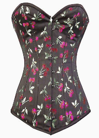 Sweet Cherry Pattern Fashion Overbust Corset N2867