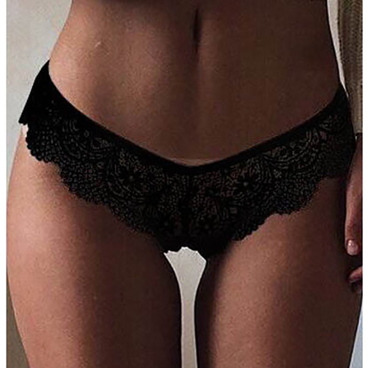 Sexy Black Lace Underwear, High Waist Panty for Women, Black Hollow Out Panty, Lace Hollow Out Panty, Sexy See-through Panty, #PT16441