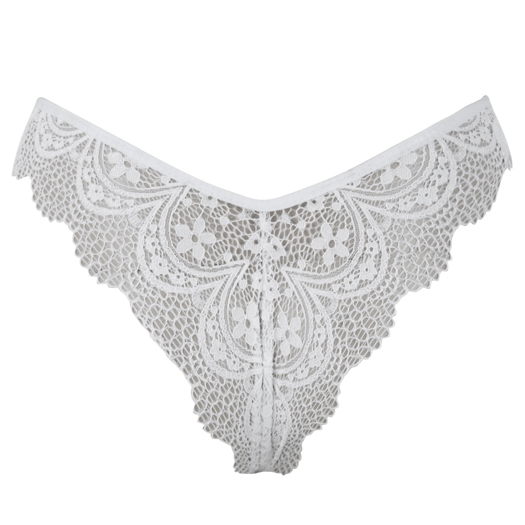 Sexy Charming White Hollow Out See-through Lace Panty PT16440