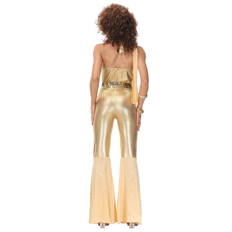 1970s Adult Womens One-piece Disco Dancing Queen Jumpsuit Costume, 70s Disco Theme Party Dacing Costume, Women