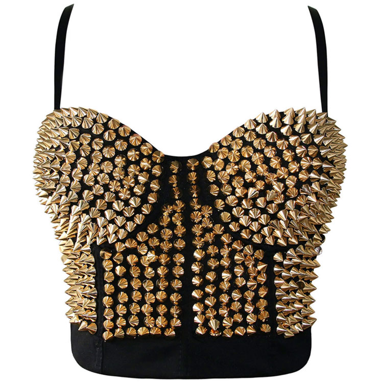 Sexy Golden Rivet Bustier Bra N10209 