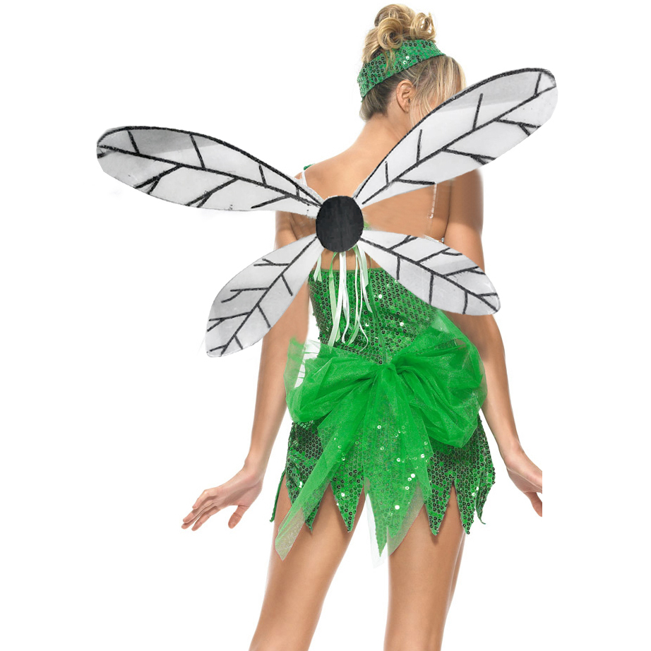 Sexy Green Pixie Costume, Sequinned Sprite Fancy Dress Costume, Green Pixie Costume, #N4731
