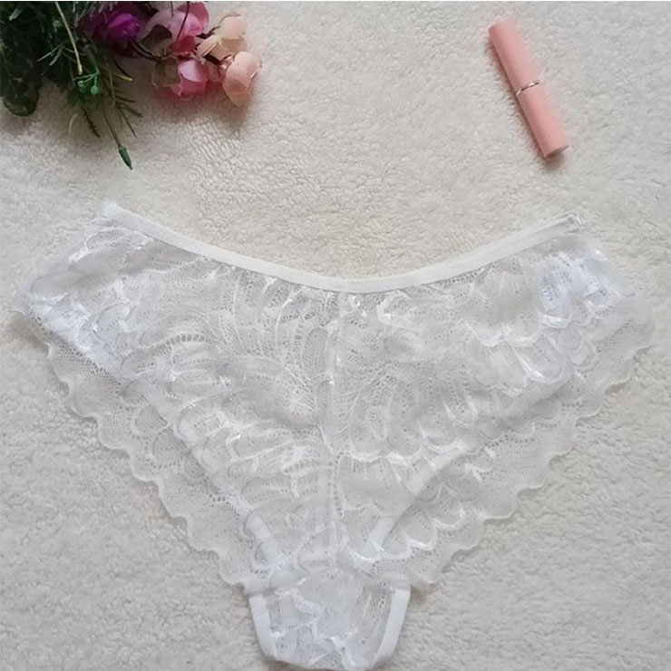 Sexy White Lace Underwear, High Waist Panty for Women, White Hollow Out Panty, Lace Hollow Out Panty, Sexy See-through Panty, Hollow Out Temptation Panty, #PT21288