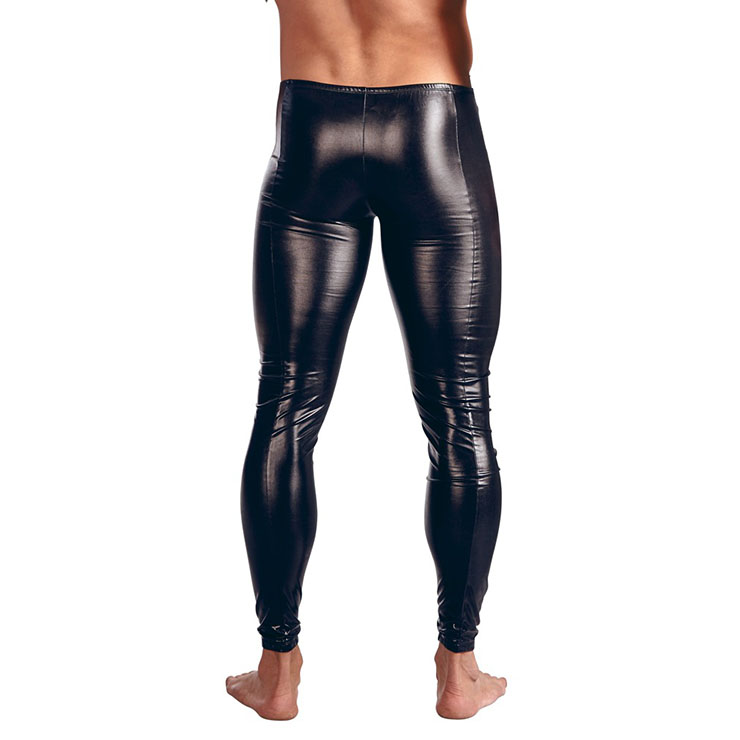 Sexy Men's Black PU Leather Leggings N12962