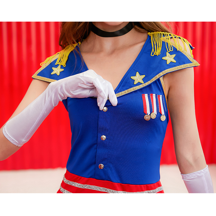 Adlut Navy Captain Epaulets Performance Costume, Women
