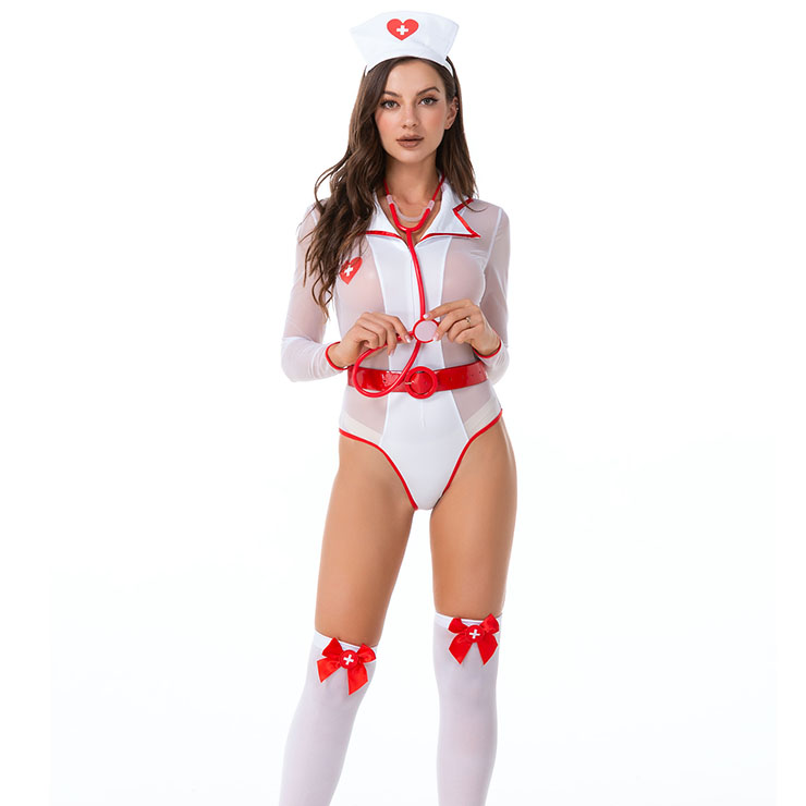 Hot Nurse Costume, Sexy Nurse Teddies Lingerie, Sexy Nurse Cosplay Costume, Sexy Nurse Uniform Lingerie, Sexy Nurse Uniform Halloween Costume, Nurse Temptation Costume, #N21453