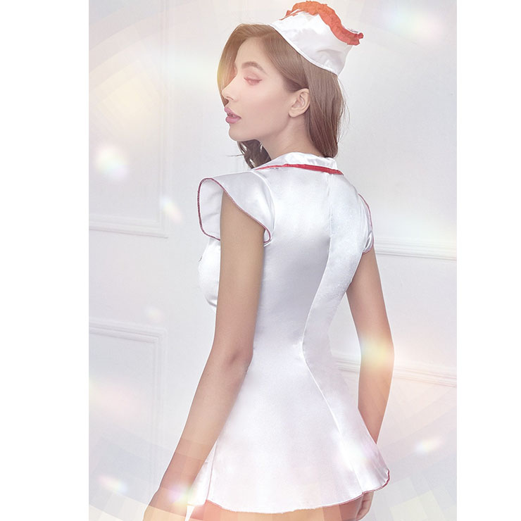 Hot Nurse Costume, Sexy Nurse Lingerie, Sexy Nurse Cosplay Costume, Sexy Nurse Uniform Lingerie, Sexy Nurse Uniform Halloween Costume, Nurse Temptation Costume, Cheap Nurse Mini Dress Set#N23199