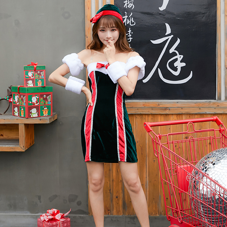 Sexy Christmas Costume, Velet Christmas Costume, Christmas Costume for Women, Cute Christmas Skirt, Miss Santa