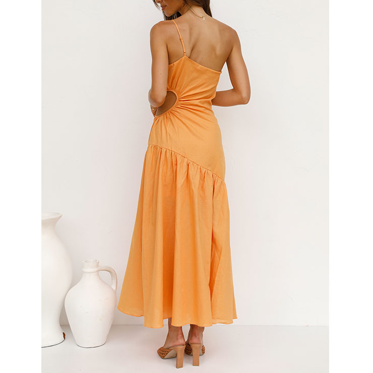 Sexy One-shoulder Long Gown, Cheap Summer Beach Long Dress, Women