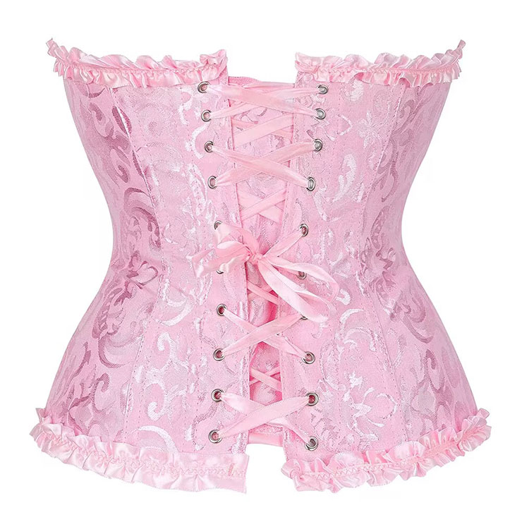Embroidered Corset, Pink Embroidered Corset, Sexy Women Corset, Cheap Pink Corset, Floral Brocade Corset, Sexy Pink Busk Closure Embroidered Burlesque Corset,#N22777