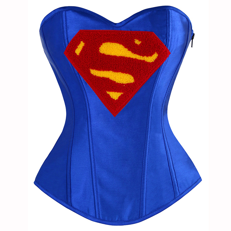 Halloween Costume Corset, Burlesque Corset for Women, Sexy Superhero Costume Cosplay, Superwoman Cosplay Corsets, #N14639