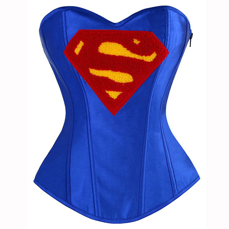 Sexy Women's Strapless Plastic Boned Superwomen Cosplay Wonder ...