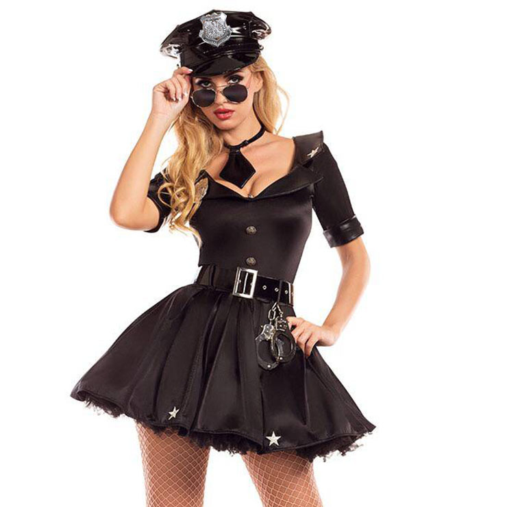 Sexy Policewoman Uniform Adult Role Play Cop Cosplay Costume N18180