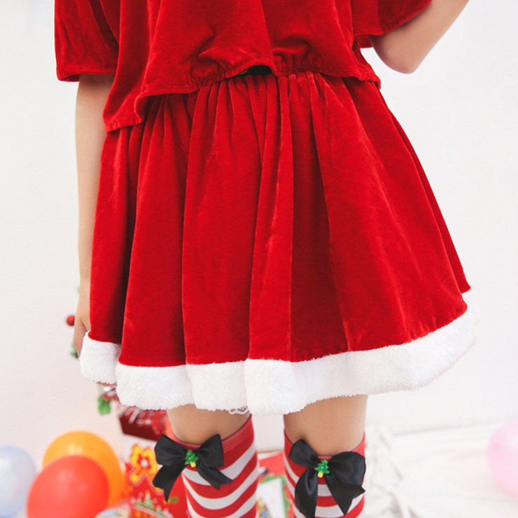 Off Shoulder Christmas Costume, Red Velet Christmas Costume, Christmas Costume for Women, Cute Christmas Skirt, Miss Santa