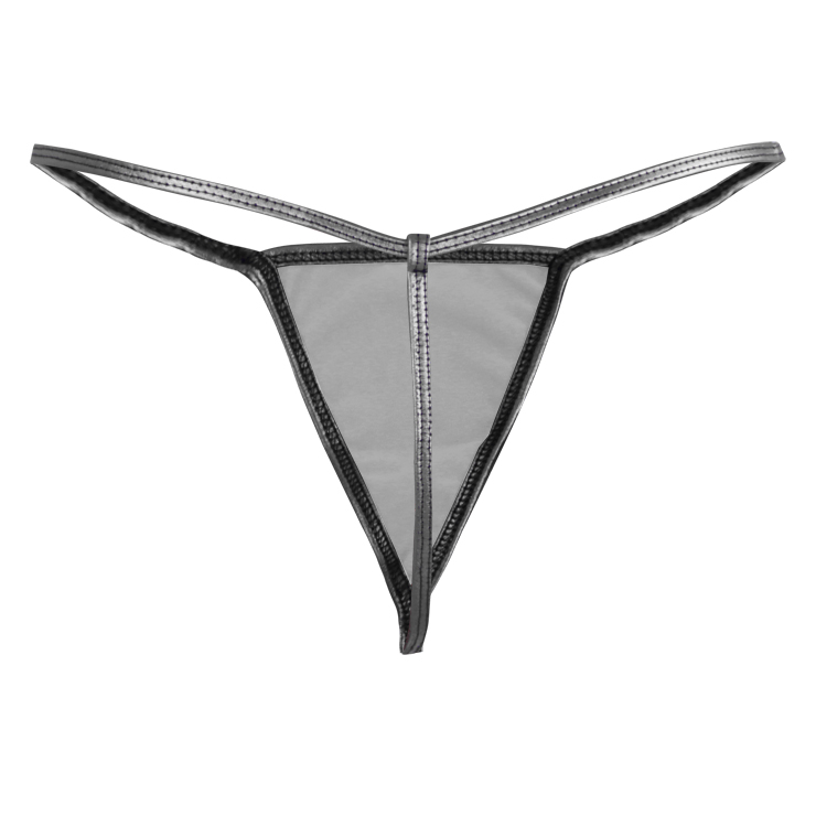 Sexy Silver Faux Leather Thong, Sexy Night Club G-string for Women, Silver Leather Night Club Thong, Low Waist Leather G-string, Sexy Low Waist Night Club Thong, #PT16585