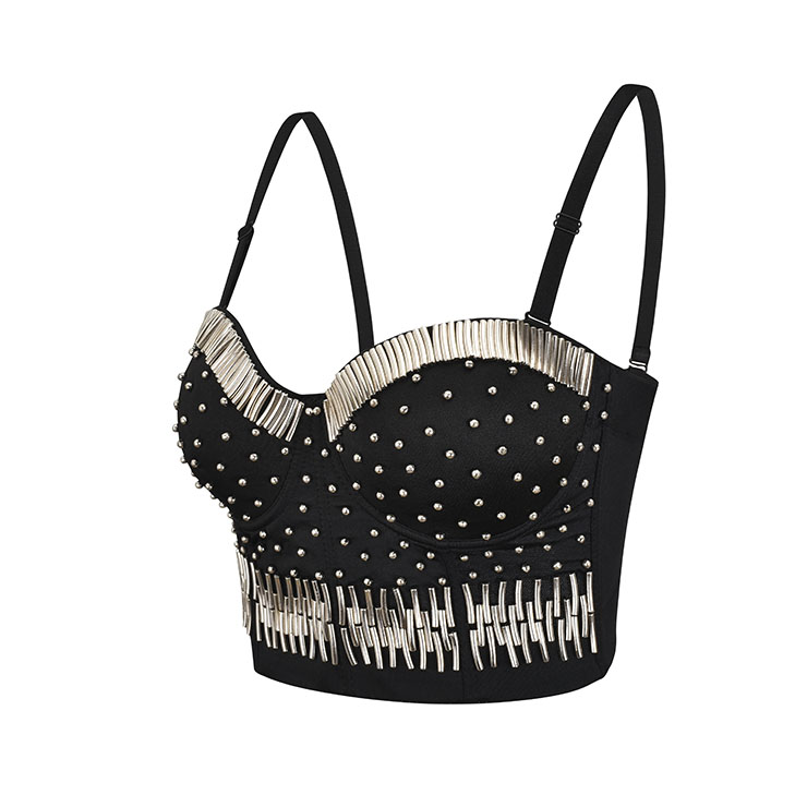 Sexy Tube Beading Strap Bustier Bra, Crop Top Vegan Bustier Bra, Sexy Bustier Bra, Sexy Black Bustier, B Cup Spaghetti Straps Crop Top, Sexy Clubwear Bustier,Clubwear Crop Top, #N20960