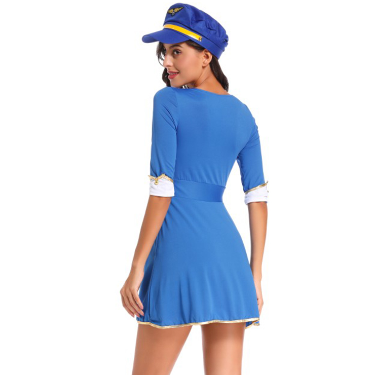 Sexy First Class Stewardess Flirty Flight Attendant Cosplay Costume C1306