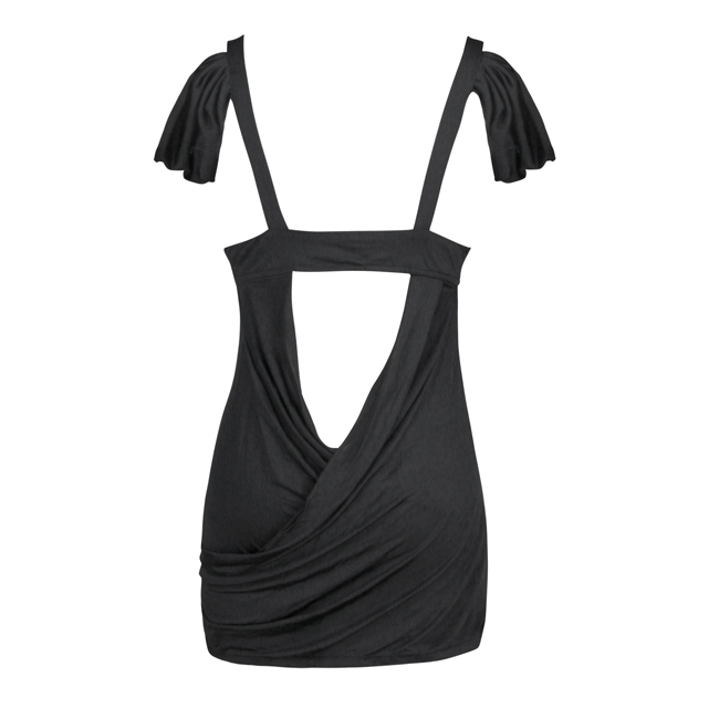 Sexy Black Tank Dress Clubwear Low Cut Mini Bodycon C3160