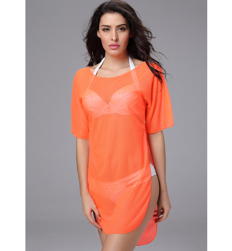 orange cover up dress