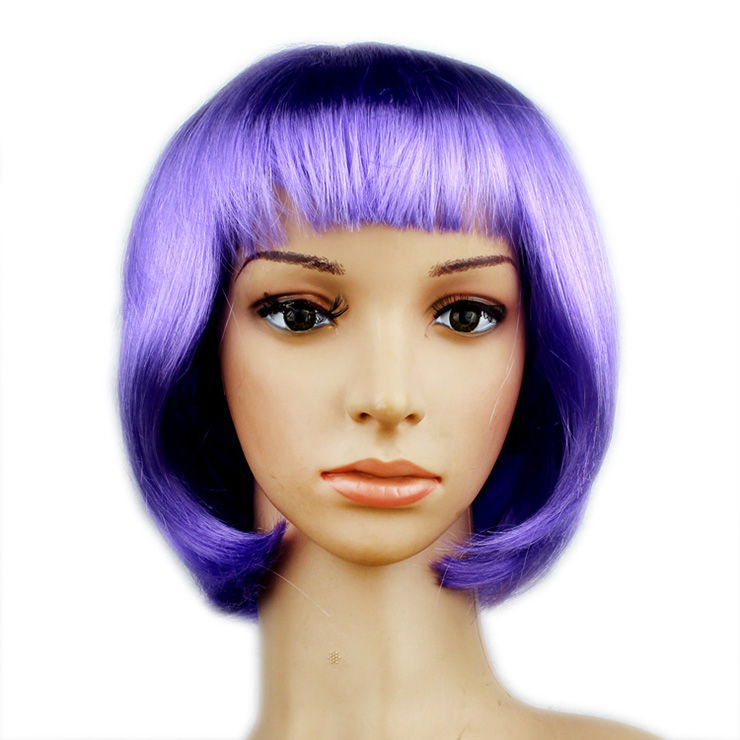 Women's Fashion Light-Purple Short Bob Hair Cosplay Party Wigs MS16096
