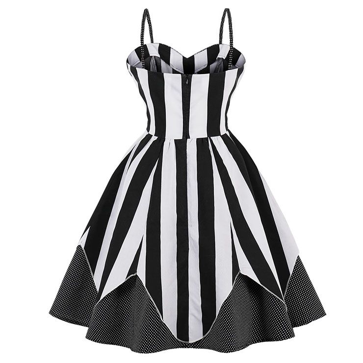 black and white striped vintage dress
