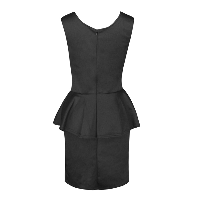 Sophisticated Upper Chest Hole Peplum Dress N8675