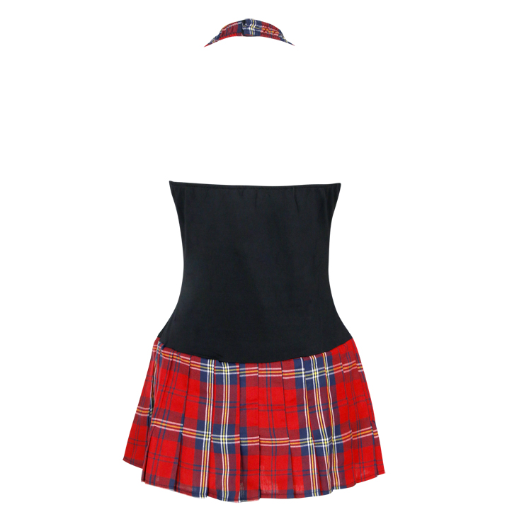 Cheeky School Girl Costume, Sorority Cindy School Girl Costume, Halter Schoolgirl Dress, #N8455