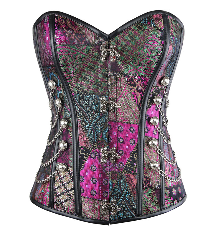 Spiral Steel Boned Steampunk Goth Vintage Burlesque Corset N11288