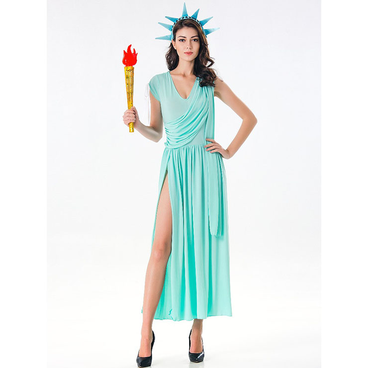 Patriotic Party Miss Statue of Liberty Adult Cosplay Costume N17099