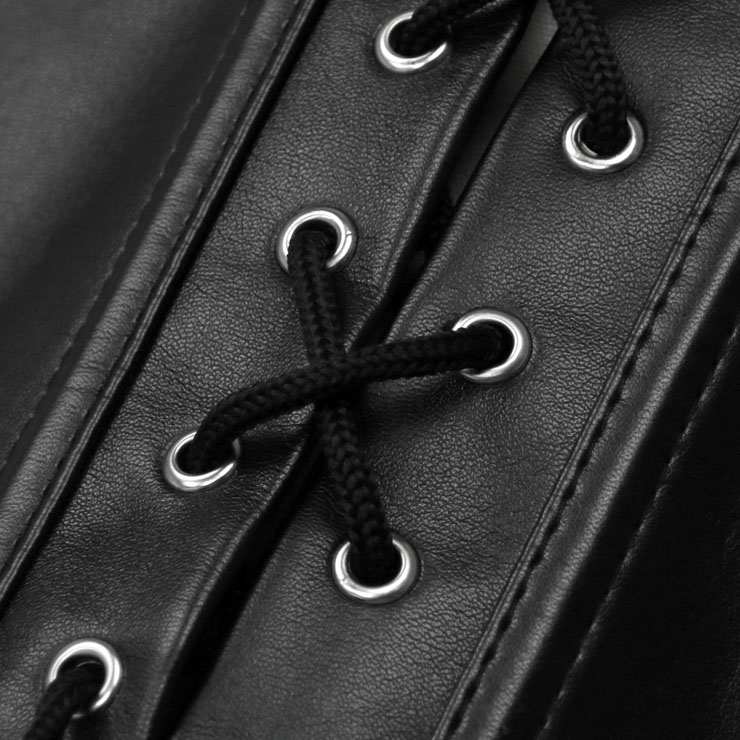 Steel Boned Waistcoat Corset, Steampunk Waist Cincher Overbust Corset, Faux Leather Waistcoat Overbust Corset, Waist Cincher Vest Corset, Sexy Black Corset for Women, #N18020