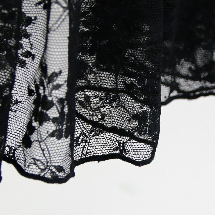 Steampunk Black Skirt, Lace Skirt for Women, Gothic Cosplay Skirt, Halloween Costume Skirt, Plus Size Skirt, #N11116