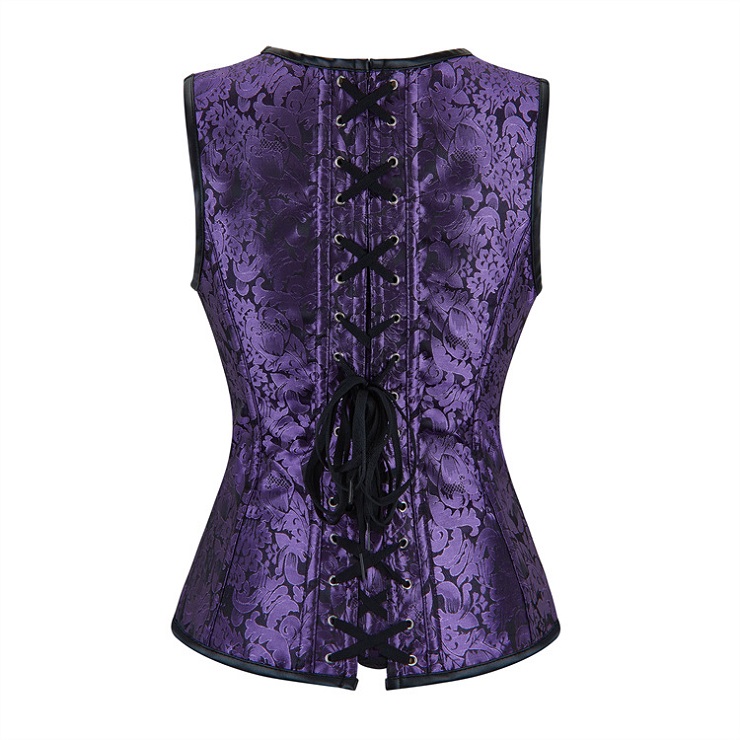 Brocade Gothic Steel Boning Overbust Corset for Halloween, Steampunk Steel Boned Corset Plus size, Steampunk Black Corset for Women, Gothic Overbust Corset Bustier, Waist traning Shapewear, #N23972