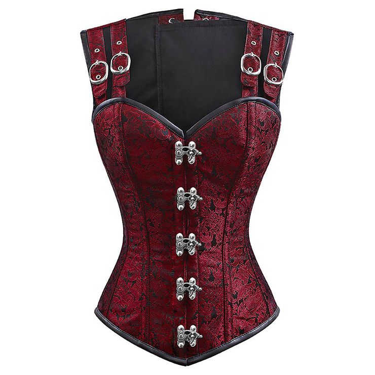 Steampunk Faux Gothic Vintage Spiral Steel Boned Bustier Corset  N11460