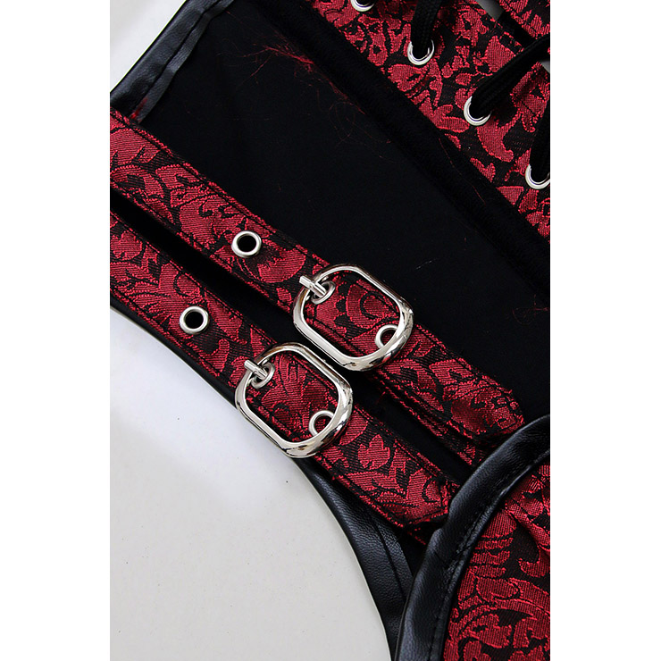 Brocade Gothic Steel Boning Overbust Corset for Halloween, Steampunk Steel Boned Corset Plus size, Steampunk Corset for Women, Gothic Overbust Corset Bustier, Waist traning Shapewear, #N11460