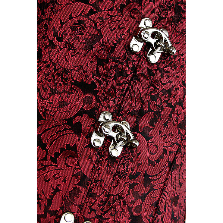 Brocade Gothic Steel Boning Overbust Corset for Halloween, Steampunk Steel Boned Corset Plus size, Steampunk Corset for Women, Gothic Overbust Corset Bustier, Waist traning Shapewear, #N11460