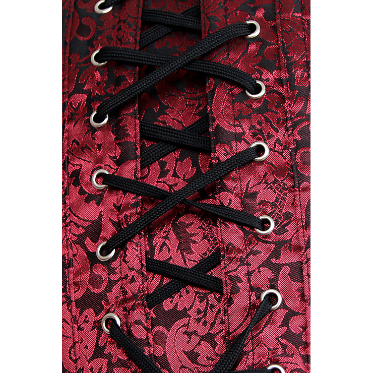 Brocade Gothic Steel Boning Overbust Corset for Halloween, Steampunk Steel Boned Corset Plus size, Steampunk Corset for Women, Gothic Overbust Corset Bustier, Waist traning Shapewear, #N11460