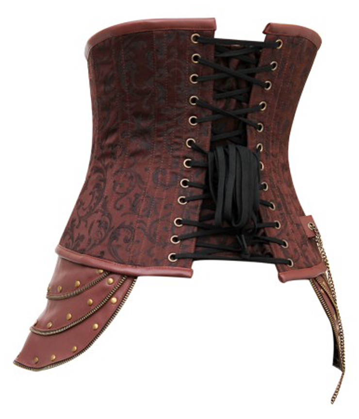 Brocade Underbust Steampunk Steel Boned Corset, Brocade Underbust Steampunk Corset, #N5727