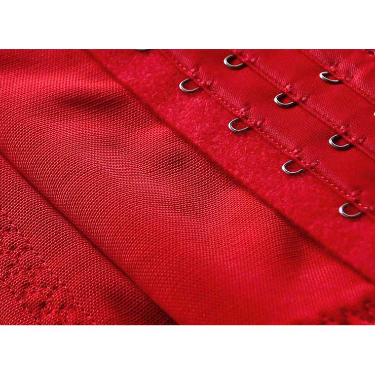 Red Waist Cincher Body Shaper Corset, Lace Decorated Waist Training Corset, Spiral Steel Boned Underbust Corset, Christmas Corset, Steel Boned Waist Trainer, Underbust Waist Cincher, #N9407