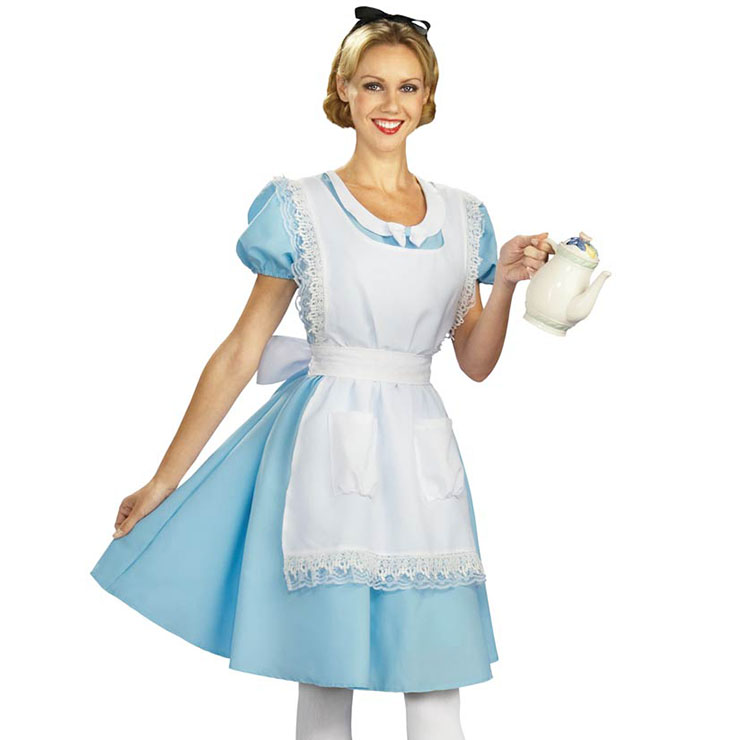 Women's Storybook Alice Blue Dress Cosplay Halloween Adult Costume N16123