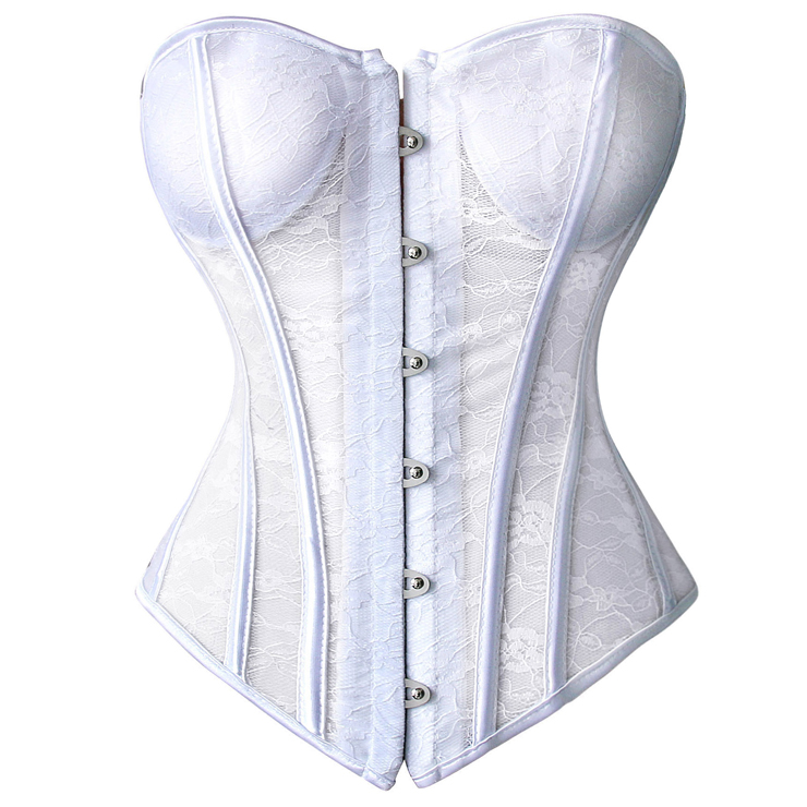 Strapless lace corset, lace corset, White Lace Corset, #N2300